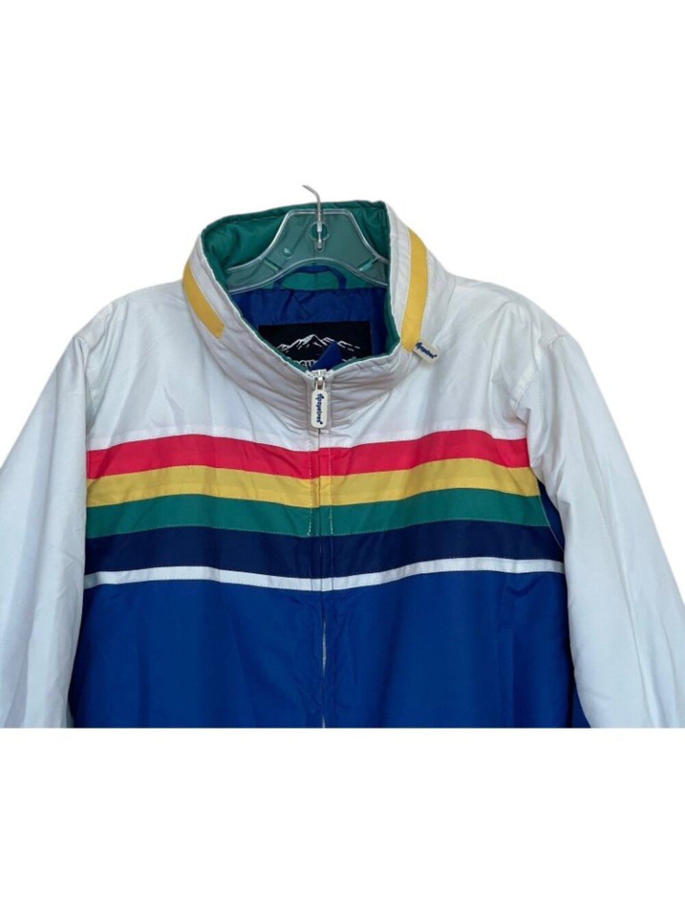 Tipsy Elves Womens Retro Ski Suit Size Large Rainbow Stripe One Piece Mile High - Picture 2 of 12